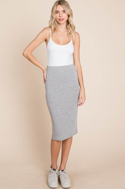 BOMBOM Elastic Waist Pencil Skirt - Shop Style & More | Fresh Looks, Everyday Deals & Free Shipping