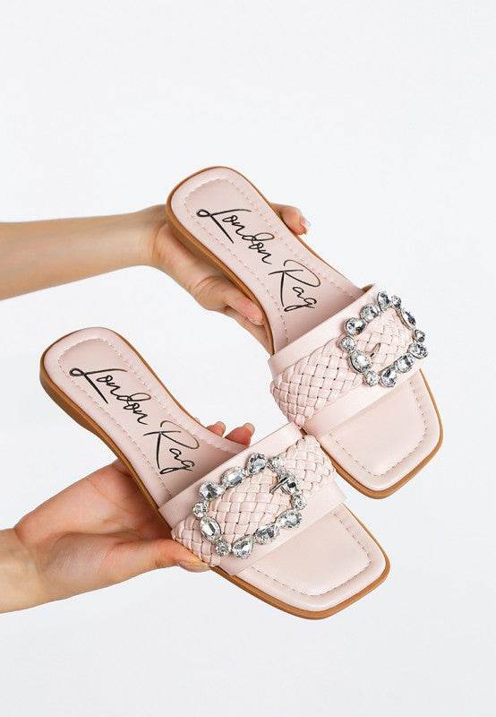 Hazbin Diamante Flat Sandals - Shop Style & More | Fresh Looks, Everyday Deals & Free Shipping