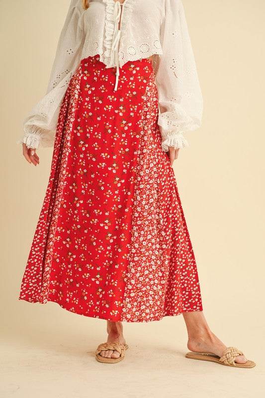 Aemi + Co Floral Elastic Waist Maxi Skirt - Shop Style & More | Fresh Looks, Everyday Deals & Free Shipping