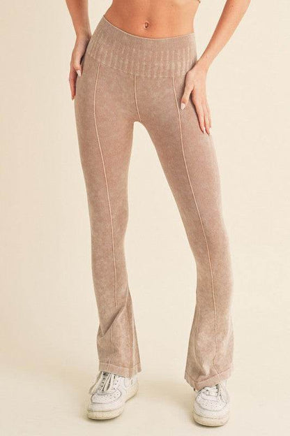 Women's Stone Washed Ribbed Yoga Pants - Shop Style & More | Fresh Looks, Everyday Deals & Free Shipping