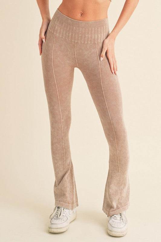 Women's Stone Washed Ribbed Yoga Pants - Shop Style & More | Fresh Looks, Everyday Deals & Free Shipping