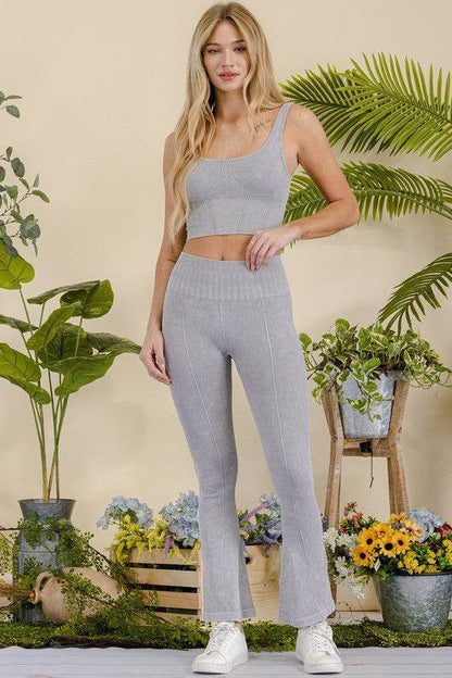 Women's Stone Washed Ribbed Yoga Pants - Shop Style & More | Fresh Looks, Everyday Deals & Free Shipping