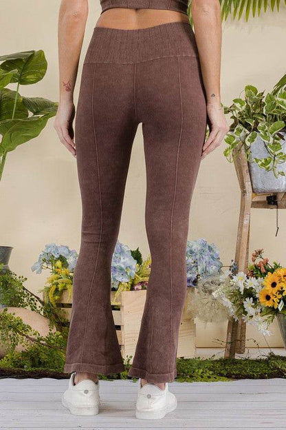 Women's Stone Washed Ribbed Yoga Pants - Shop Style & More | Fresh Looks, Everyday Deals & Free Shipping