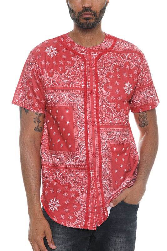 Bandana Print Baseball Jersey - Shop Style & More | Fresh Looks, Everyday Deals & Free Shipping