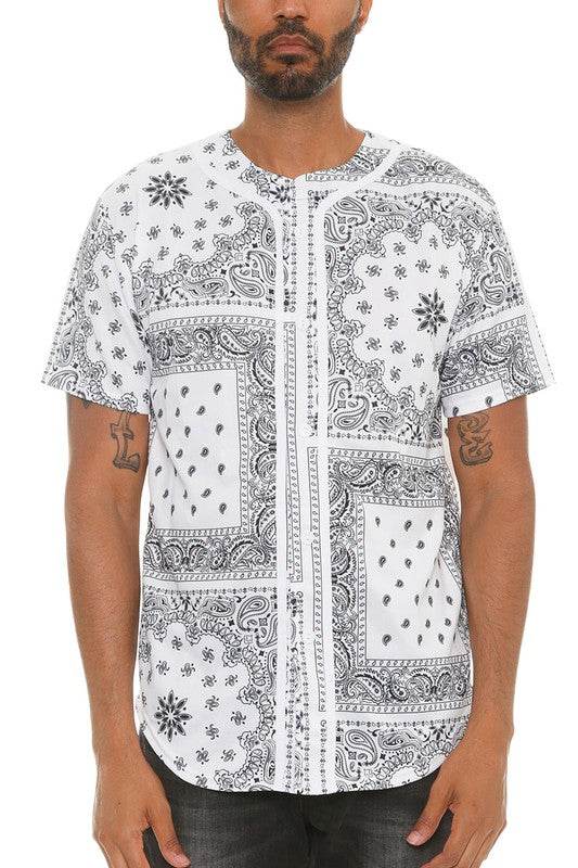 Bandana Print Baseball Jersey - Shop Style & More | Fresh Looks, Everyday Deals & Free Shipping