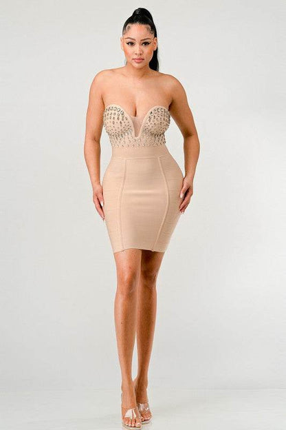 Betting on you casual embellished bandage dress - Shop Style & More | Fresh Looks, Everyday Deals & Free Shipping