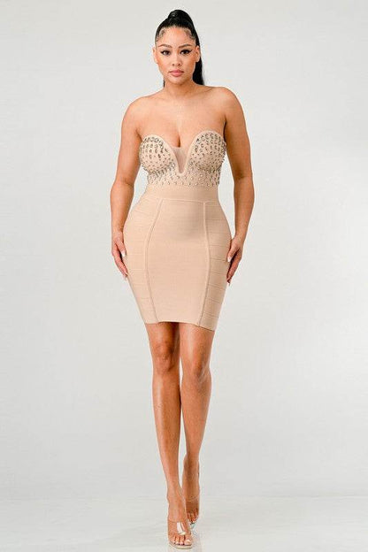 Betting on you casual embellished bandage dress - Shop Style & More | Fresh Looks, Everyday Deals & Free Shipping
