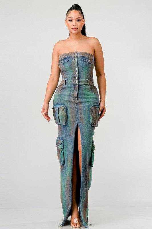 ATHINA VINTAGE HAND WASHED BUTTON UP SLIT DRESS - Shop Style & More | Fresh Looks, Everyday Deals & Free Shipping