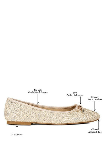 Harriet Glitter Faux Leather Flat Ballerinas - Shop Style & More | Fresh Looks, Everyday Deals & Free Shipping