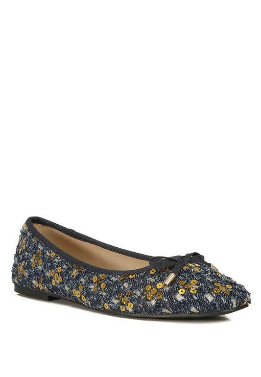 Florent Sequin Flat Bow Ballerinas - Shop Style & More | Fresh Looks, Everyday Deals & Free Shipping