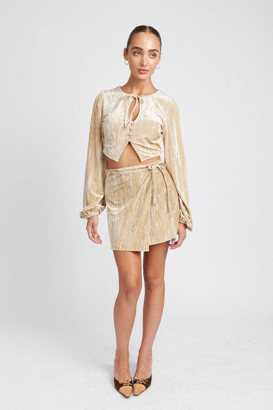 VELVET MINI WRAPPED SKIRT - Shop Style & More | Fresh Looks, Everyday Deals & Free Shipping
