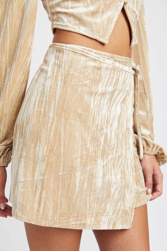 VELVET MINI WRAPPED SKIRT - Shop Style & More | Fresh Looks, Everyday Deals & Free Shipping