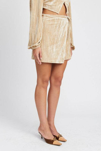 VELVET MINI WRAPPED SKIRT - Shop Style & More | Fresh Looks, Everyday Deals & Free Shipping