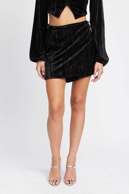 VELVET MINI WRAPPED SKIRT - Shop Style & More | Fresh Looks, Everyday Deals & Free Shipping
