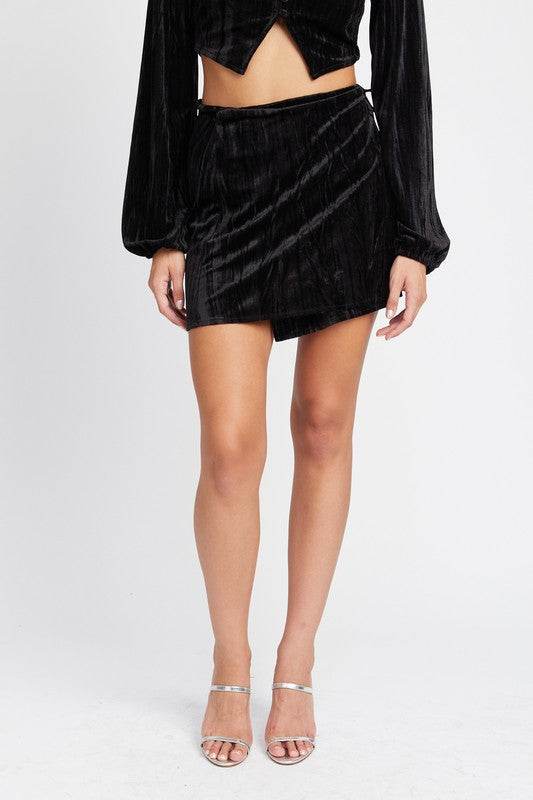 VELVET MINI WRAPPED SKIRT - Shop Style & More | Fresh Looks, Everyday Deals & Free Shipping