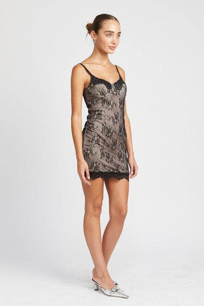 SPAGHETTI STRAP MINI LACE DRESS - Shop Style & More | Fresh Looks, Everyday Deals & Free Shipping