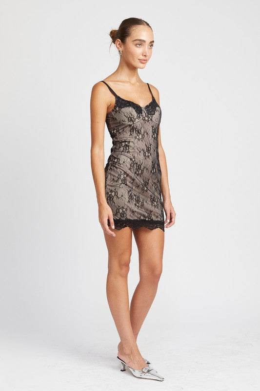 SPAGHETTI STRAP MINI LACE DRESS - Shop Style & More | Fresh Looks, Everyday Deals & Free Shipping