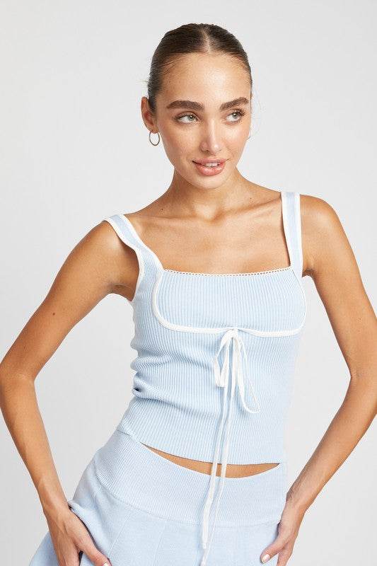 RIBBED TANK TOP WITH CONTRASTED SEAM - Shop Style & More | Fresh Looks, Everyday Deals & Free Shipping