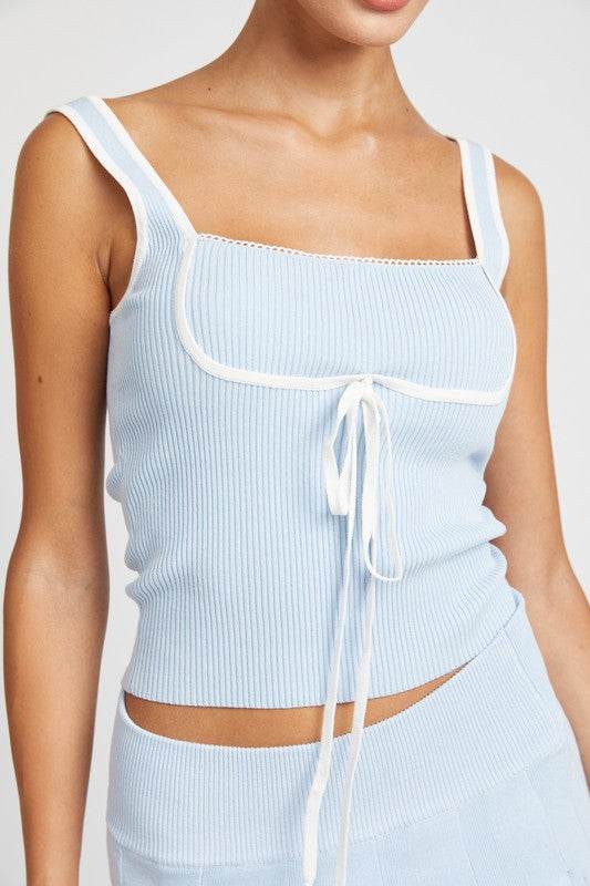 RIBBED TANK TOP WITH CONTRASTED SEAM - Shop Style & More | Fresh Looks, Everyday Deals & Free Shipping
