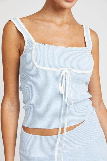 RIBBED TANK TOP WITH CONTRASTED SEAM - Shop Style & More | Fresh Looks, Everyday Deals & Free Shipping
