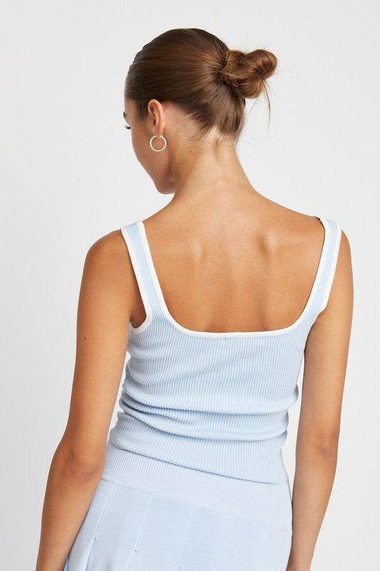 RIBBED TANK TOP WITH CONTRASTED SEAM - Shop Style & More | Fresh Looks, Everyday Deals & Free Shipping