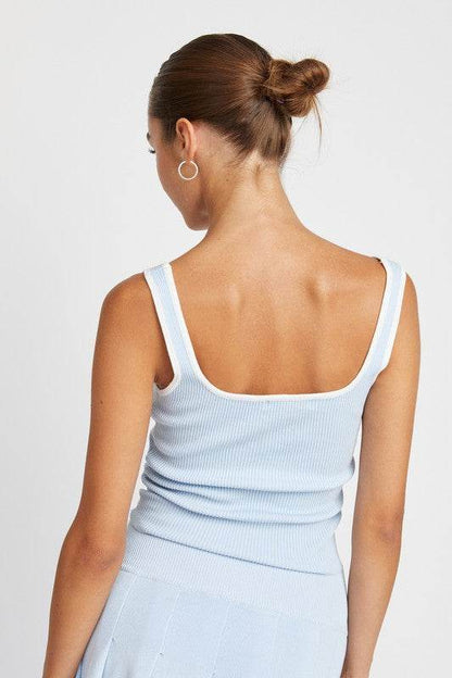 RIBBED TANK TOP WITH CONTRASTED SEAM - Shop Style & More | Fresh Looks, Everyday Deals & Free Shipping