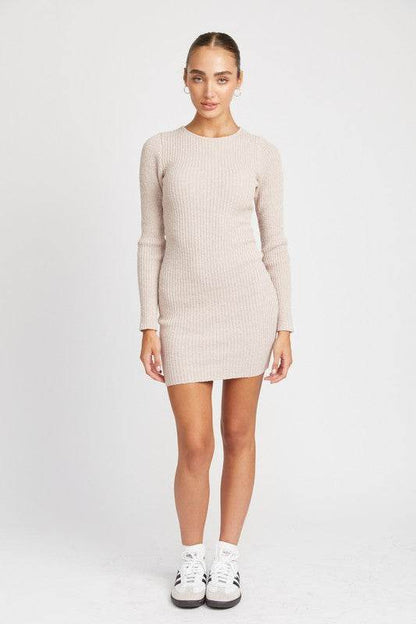 Ribbed Long Sleeve Mini Dress - Shop Style & More | Fresh Looks, Everyday Deals & Free Shipping