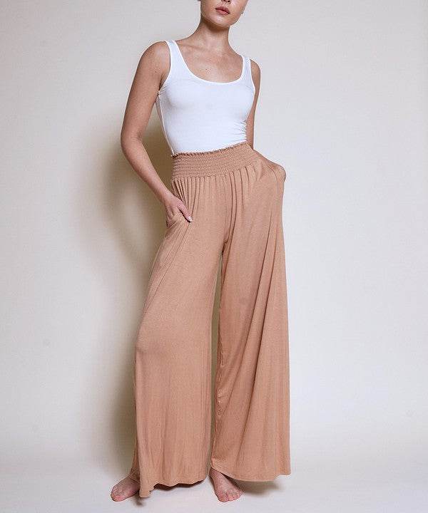 SMOCK ELASTIC WAIST MAXI PALAZZO - Shop Style & More | Fresh Looks, Everyday Deals & Free Shipping