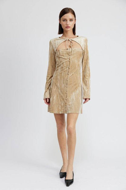 LONG SLEEVE MINI SUEDE DRESS - Shop Style & More | Fresh Looks, Everyday Deals & Free Shipping