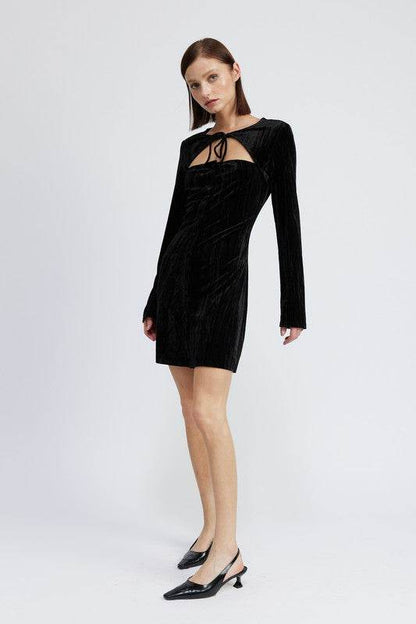 LONG SLEEVE MINI SUEDE DRESS - Shop Style & More | Fresh Looks, Everyday Deals & Free Shipping