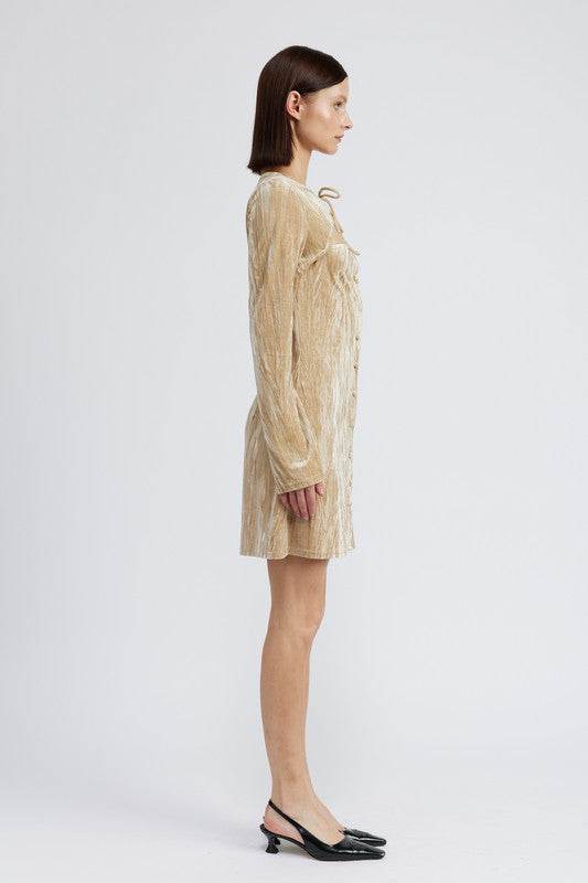 LONG SLEEVE MINI SUEDE DRESS - Shop Style & More | Fresh Looks, Everyday Deals & Free Shipping