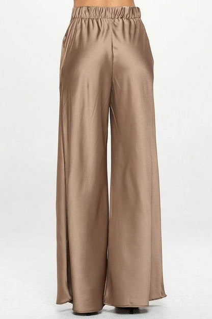 Stretch Satin Pants w/ Elastic Waist and Pockets. - Shop Style & More | Fresh Looks, Everyday Deals & Free Shipping