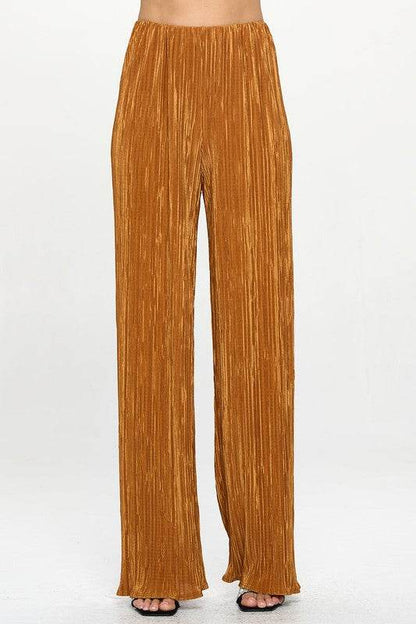 Made in USA Vibrant Plisse Lined Straight Pants - Shop Style & More | Fresh Looks, Everyday Deals & Free Shipping