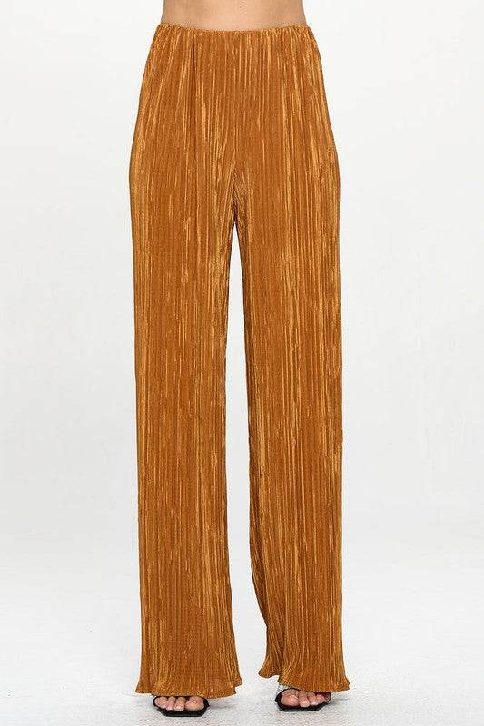 Made in USA Vibrant Plisse Lined Straight Pants - Shop Style & More | Fresh Looks, Everyday Deals & Free Shipping