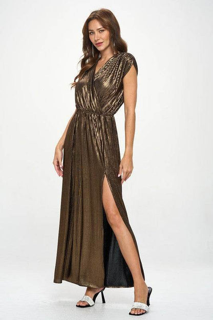 Made in USA Sleeveless Metallic Maxi Dress - Shop Style & More | Fresh Looks, Everyday Deals & Free Shipping