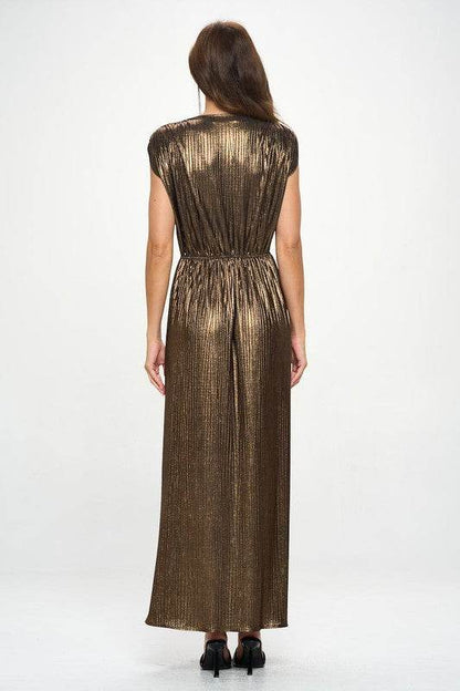 Made in USA Sleeveless Metallic Maxi Dress - Shop Style & More | Fresh Looks, Everyday Deals & Free Shipping