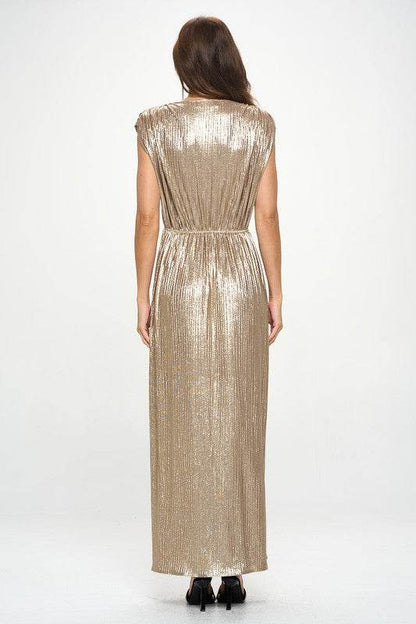 Made in USA Sleeveless Metallic Maxi Dress - Shop Style & More | Fresh Looks, Everyday Deals & Free Shipping