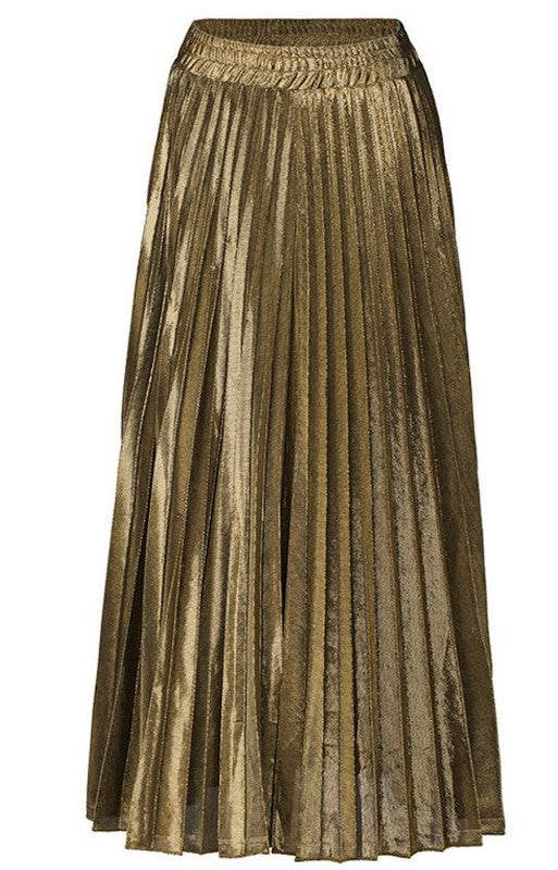Metallic Pleated Maxi Skirt - Shop Style & More | Fresh Looks, Everyday Deals & Free Shipping