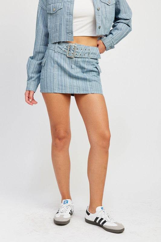 BELTED MINI DENIM SKIRT - Shop Style & More | Fresh Looks, Everyday Deals & Free Shipping