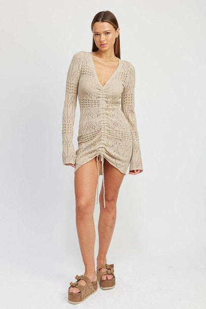 RUCHED CROCHET MINI DRESS - Shop Style & More | Fresh Looks, Everyday Deals & Free Shipping