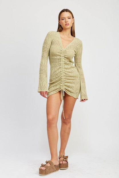 RUCHED CROCHET MINI DRESS - Shop Style & More | Fresh Looks, Everyday Deals & Free Shipping