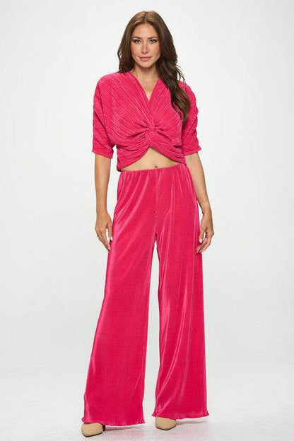 Made in USA Vibrant Plisse Lined Straight Pants - Shop Style & More | Fresh Looks, Everyday Deals & Free Shipping