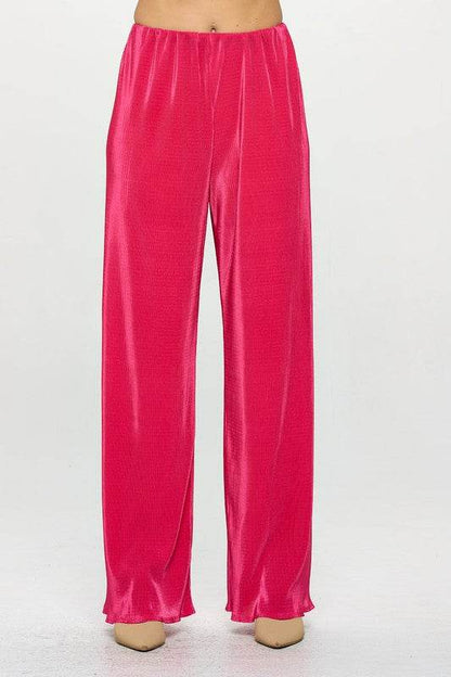 Made in USA Vibrant Plisse Lined Straight Pants - Shop Style & More | Fresh Looks, Everyday Deals & Free Shipping
