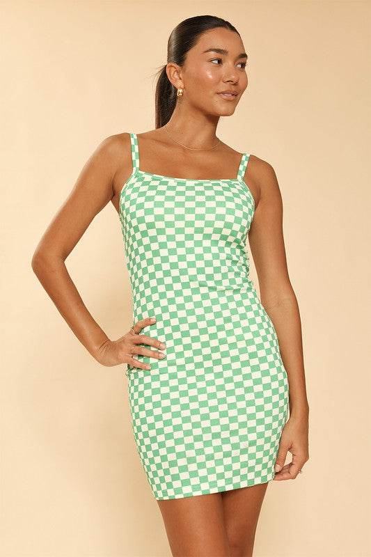 Checkered rib knit tank top dress - Shop Style & More | Fresh Looks, Everyday Deals & Free Shipping