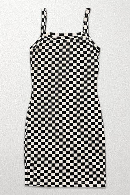 Checkered rib knit tank top dress - Shop Style & More | Fresh Looks, Everyday Deals & Free Shipping