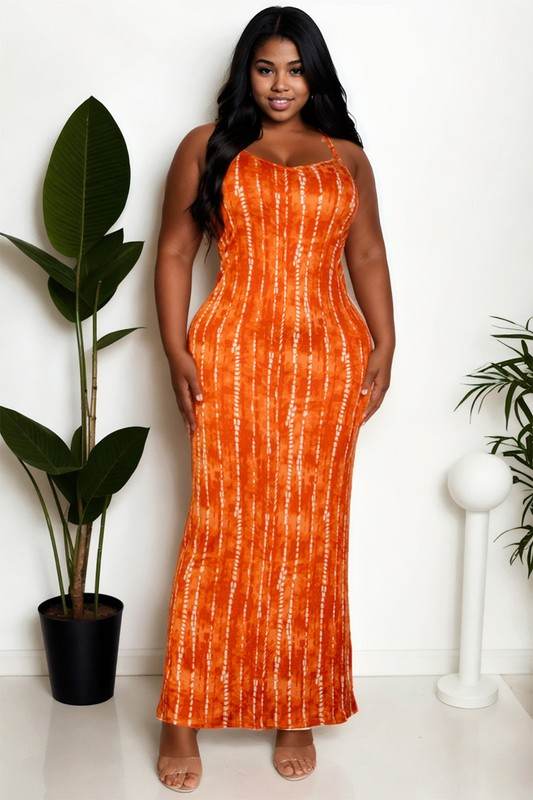 Plus Size Tie Dye Printed Cami Bodycon Maxi Dress - Shop Style & More | Fresh Looks, Everyday Deals & Free Shipping