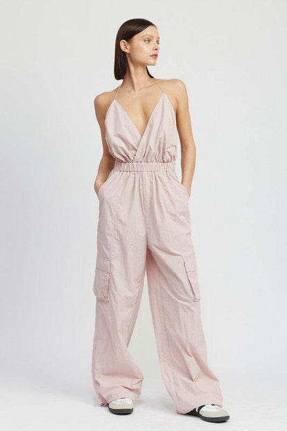 SPAGHETTI STRAP CARGO JUMPSUIT - Shop Style & More | Fresh Looks, Everyday Deals & Free Shipping