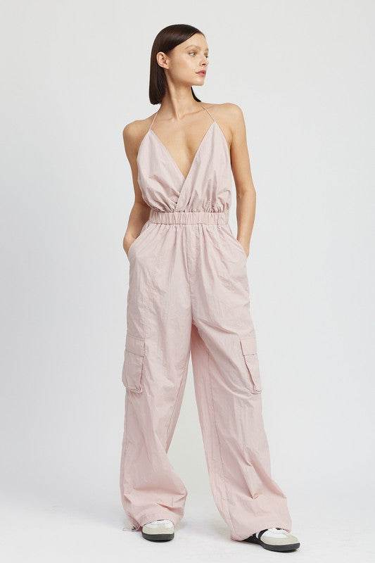 SPAGHETTI STRAP CARGO JUMPSUIT - Shop Style & More | Fresh Looks, Everyday Deals & Free Shipping