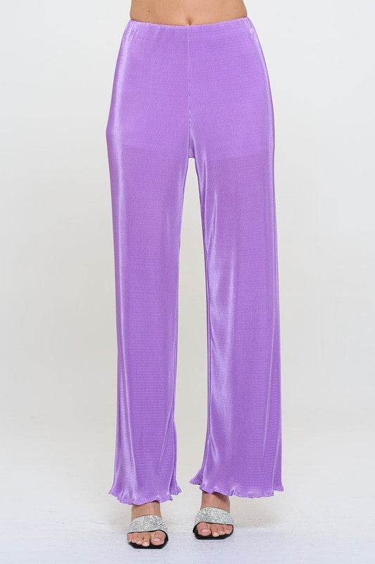 Made in USA Vibrant Plisse Lined Straight Pants - Shop Style & More | Fresh Looks, Everyday Deals & Free Shipping