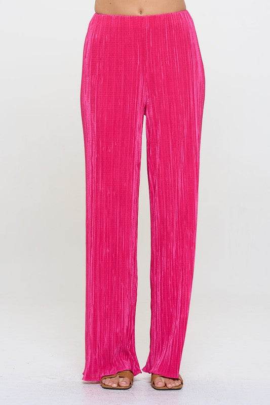 Made in USA Vibrant Plisse Lined Straight Pants - Shop Style & More | Fresh Looks, Everyday Deals & Free Shipping